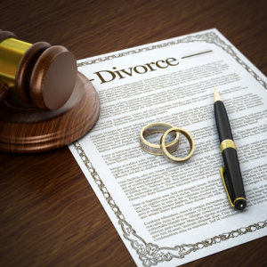 rings on divorce papers