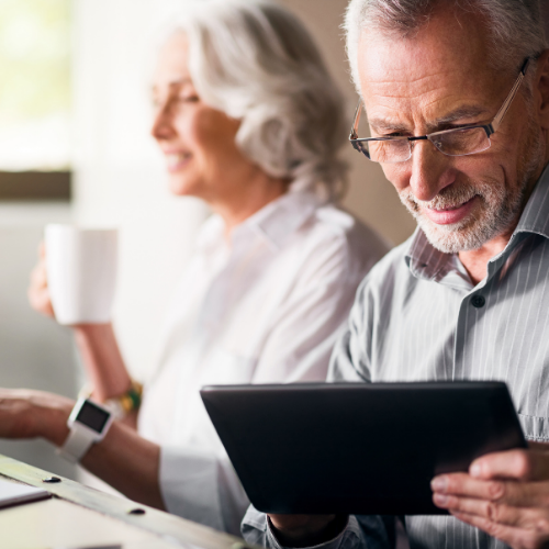 older couple working together