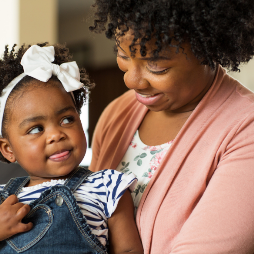 African American mother and daughter