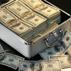 money in briefcase