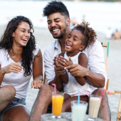 Family at beach