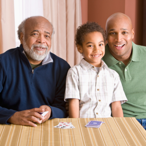 generational family, grandfather, father, son