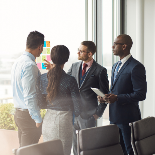 Business discussion, pointing